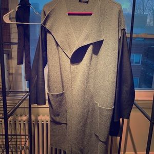 Zara jacket with faux leather sleeves